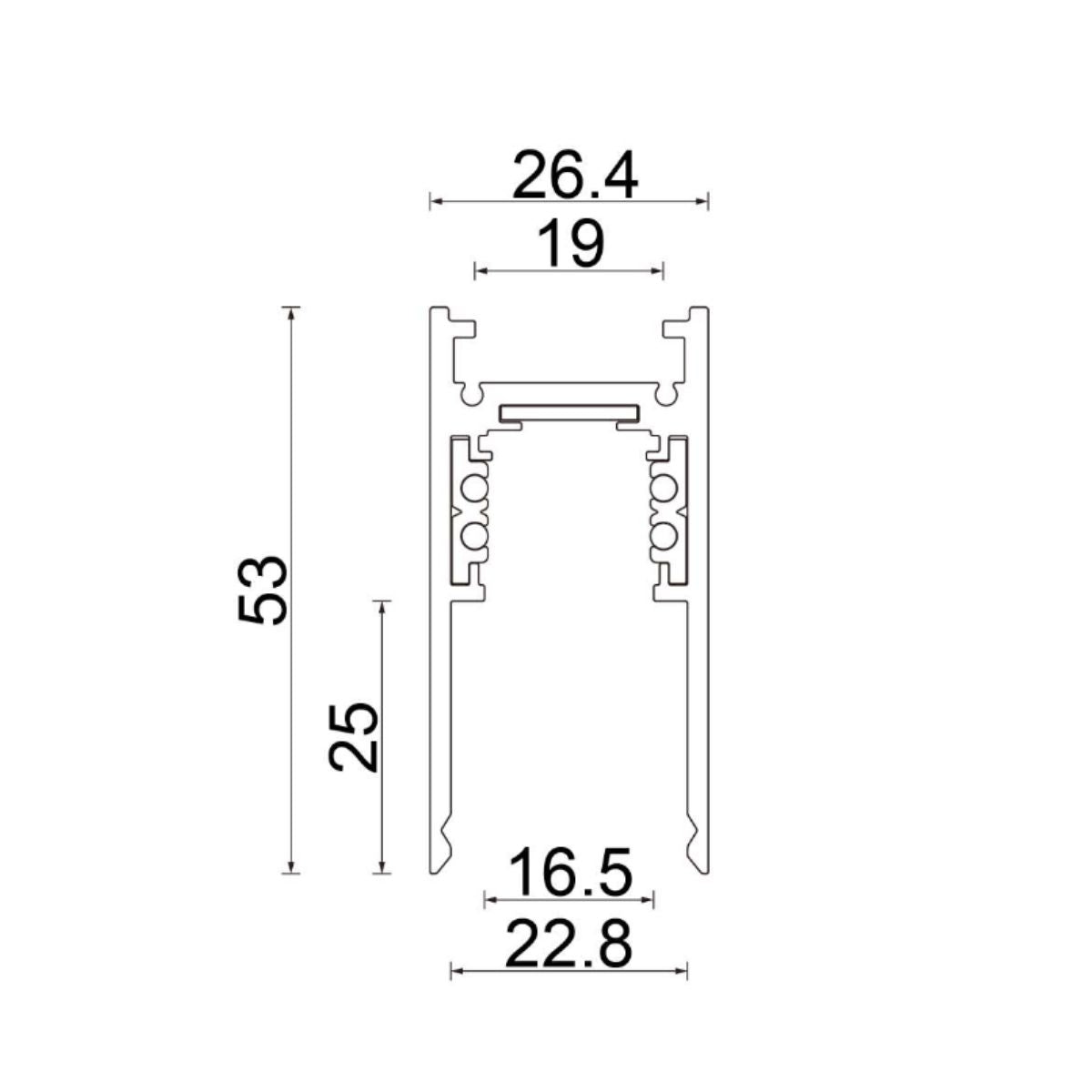 Stromschiene High 3m - 48V Stromschiene