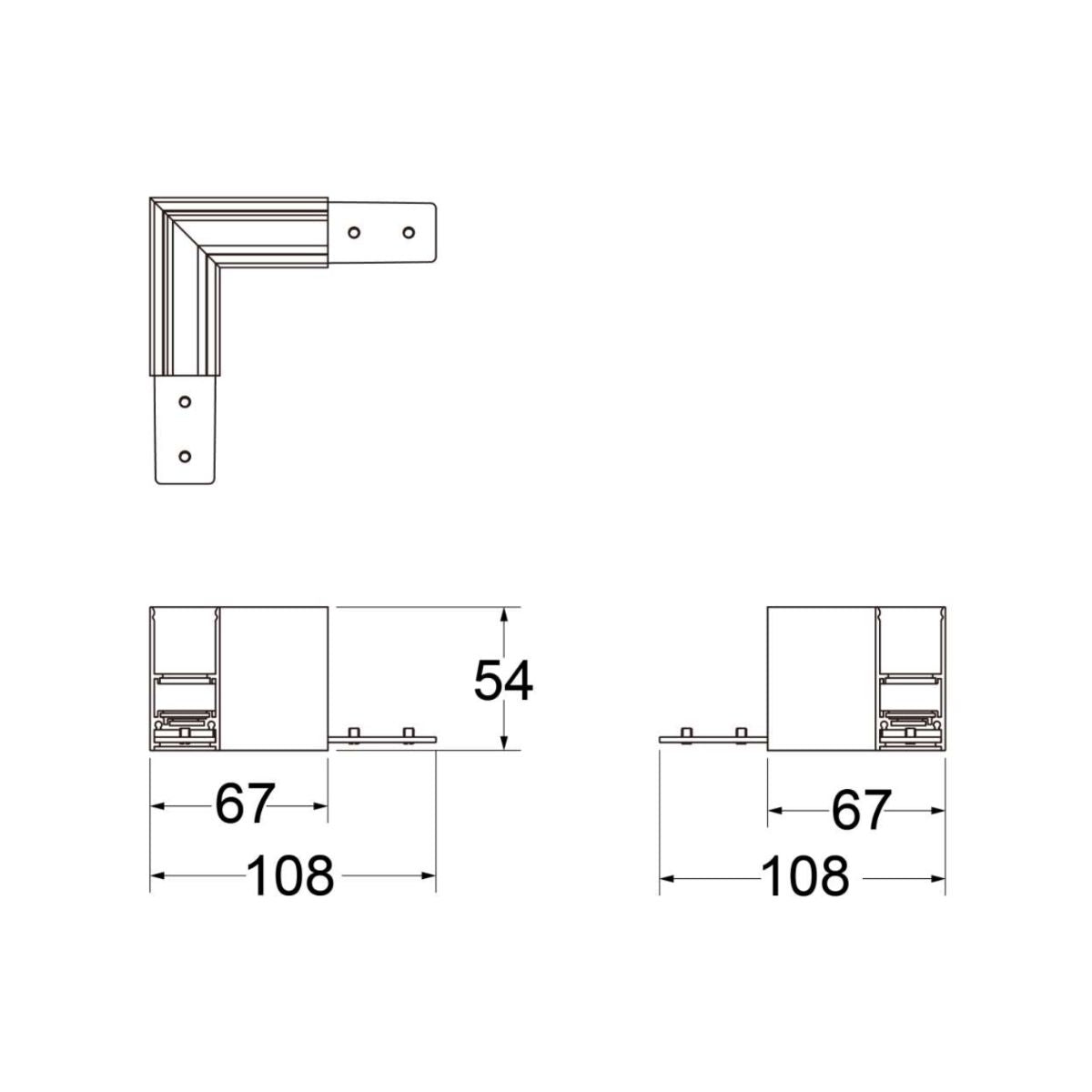 Eckverbinder High - 48V Stromschiene