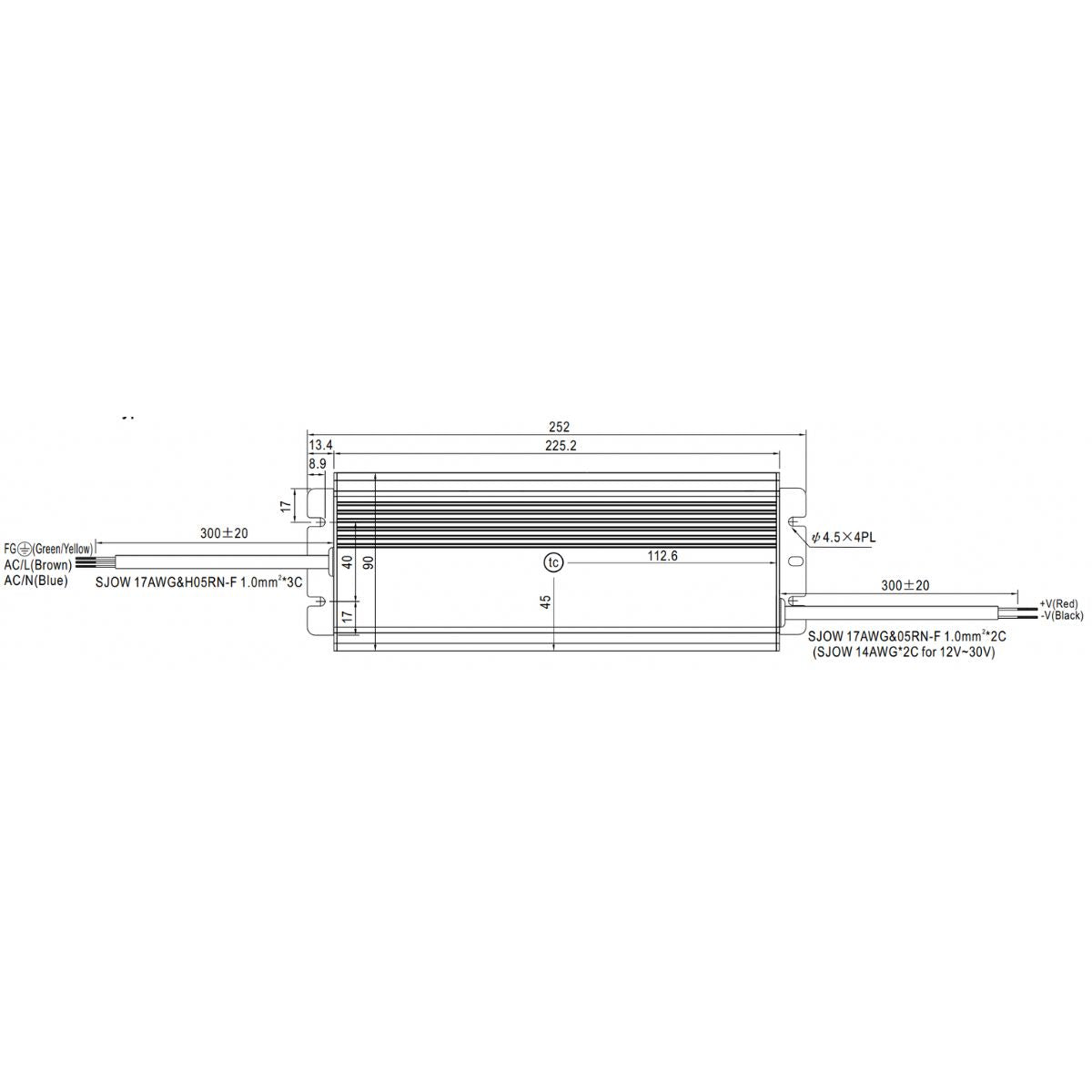 Mean Well 24V HLG-320H-24B 1-10V / Potentiometer - LED-Treiber