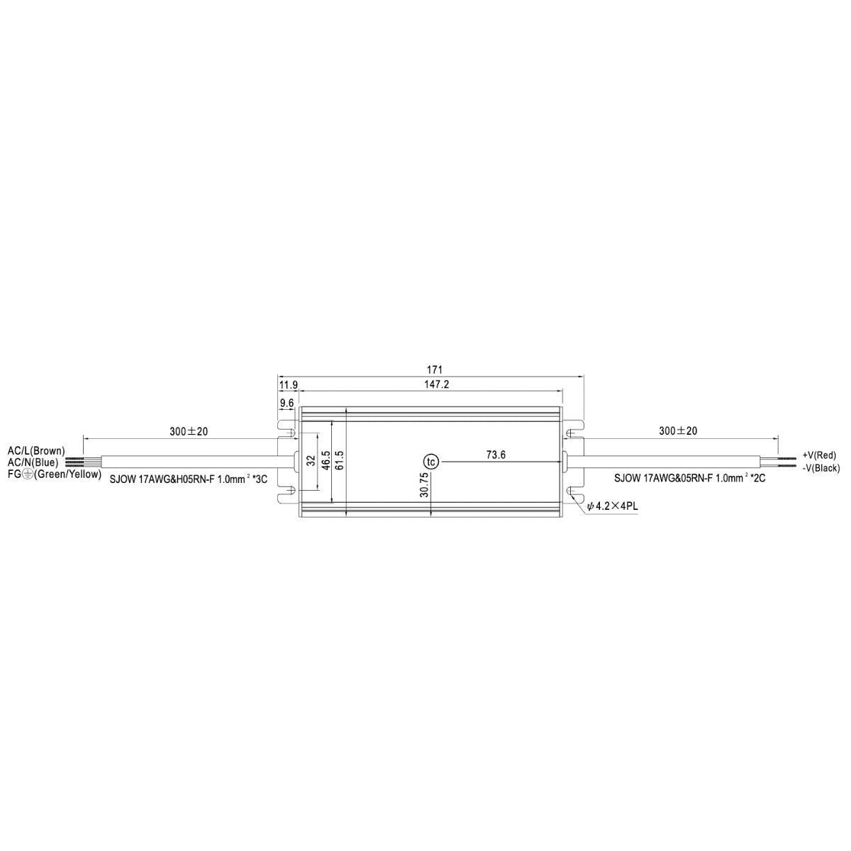 Mean Well 24V HLG-60H-24B 1-10V / Potentiometer - LED-Treiber