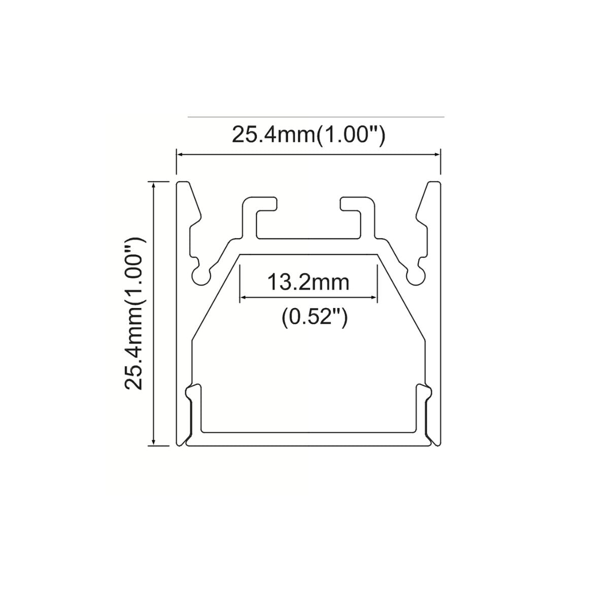 25.4x25.4mm - LED-Profil