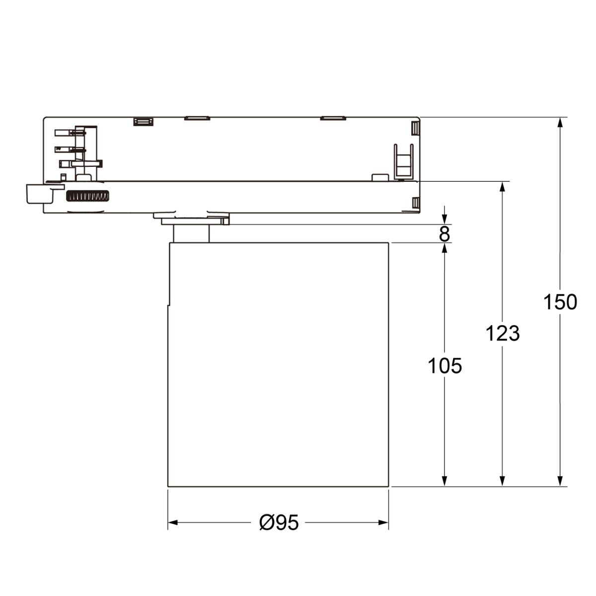 LILO Maxi schwarz 4000K - 3Phasen Stromschienenstrahler