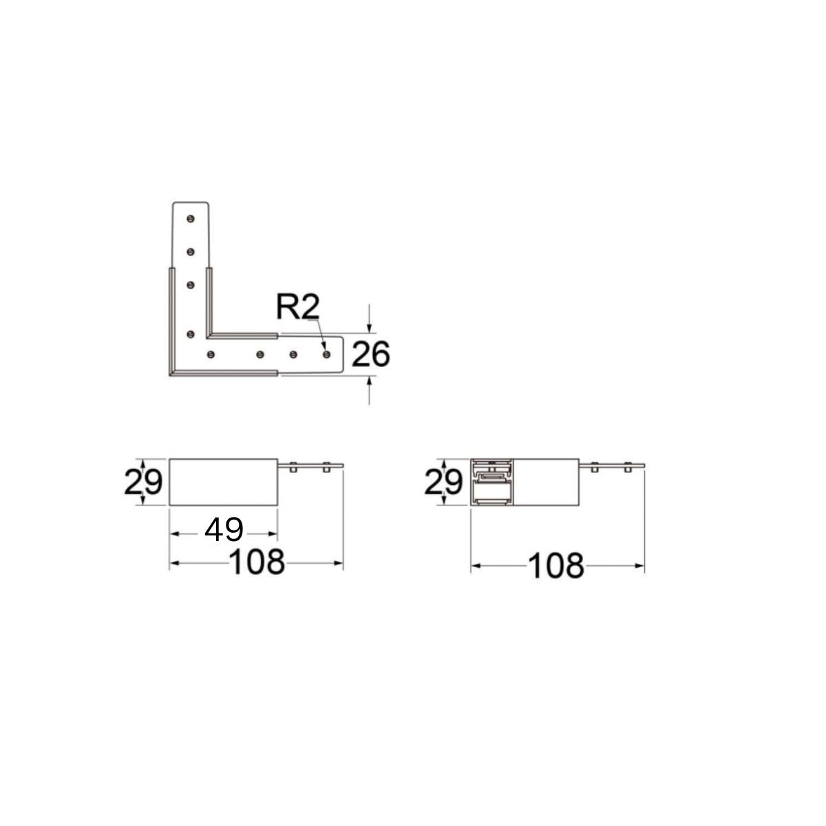 Eckverbinder Low - 48V Stromschiene