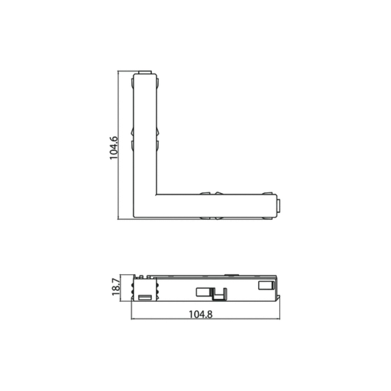 Elektrischer Eckverbinder - 48V Stromschiene