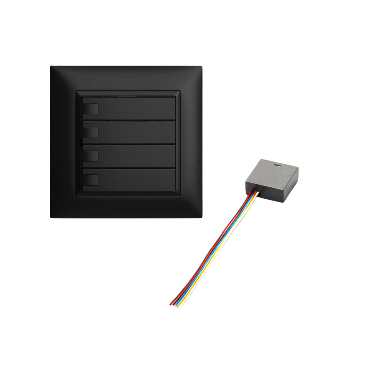 Tasterset batteriebetrieben bestehend aus UP-Universaltaster von Feller und batteriebetriebenem Tastermodul.