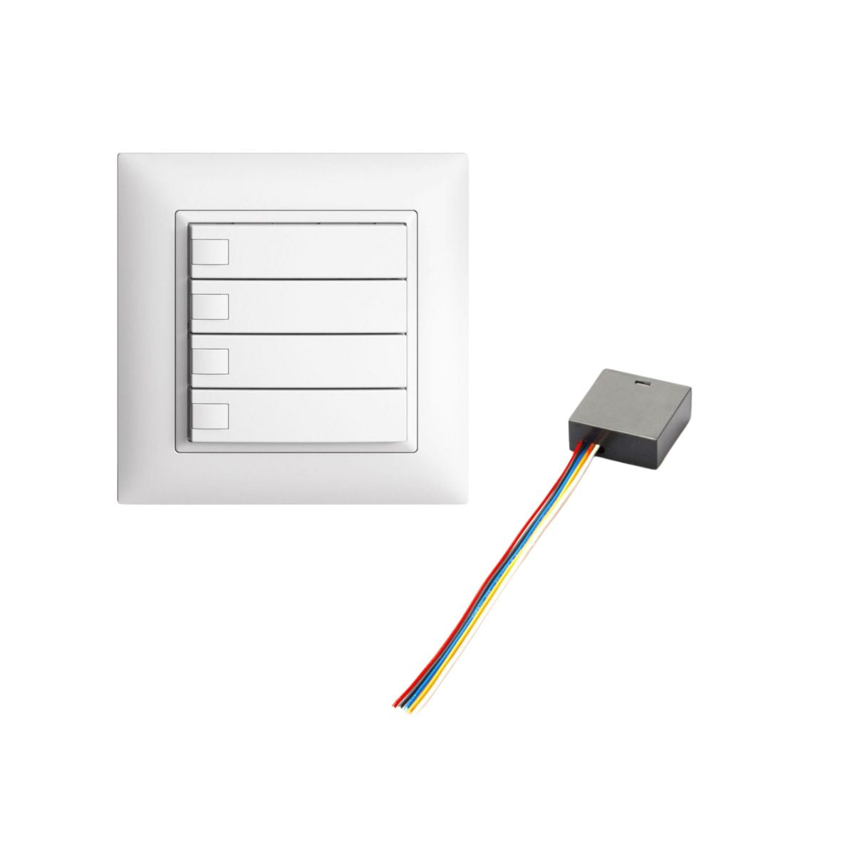 Lichterloh Tasterset Ediziodue und Casambi Aufputz in Weiss mit Batterie – kabelloses Steuergerät für Licht- und Gebäudetechnik