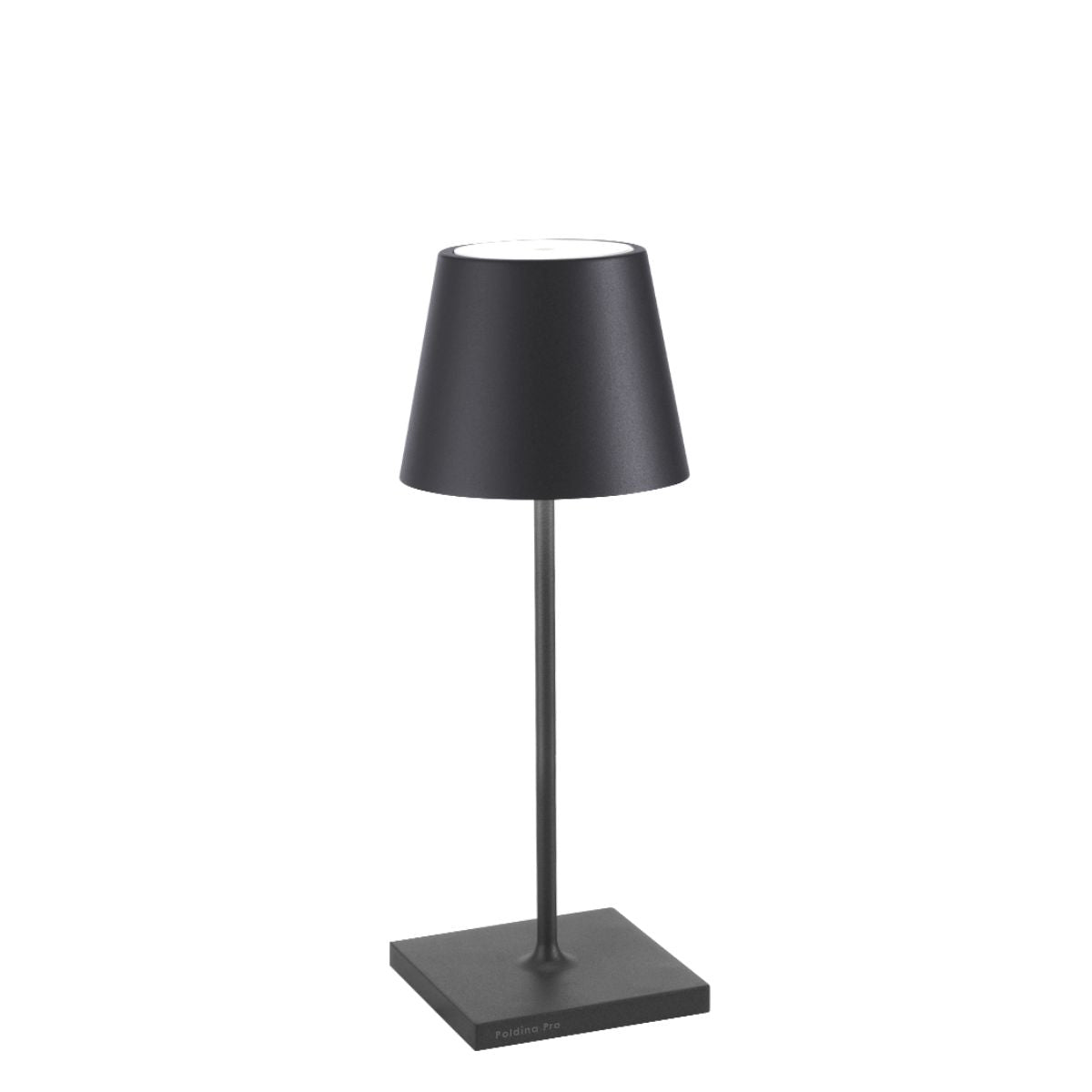 Zafferano Poldina Pro Mini Akku-Tischleuchte in dunkelgrau, kabellose LED-Lampe aus lackiertem Aluminium mit Touch-Dimmer, einstellbarer Lichtfarbe (2200/2700/3000K), IP65-Schutz für Innen- und Aussenbereich, 30 cm hoch