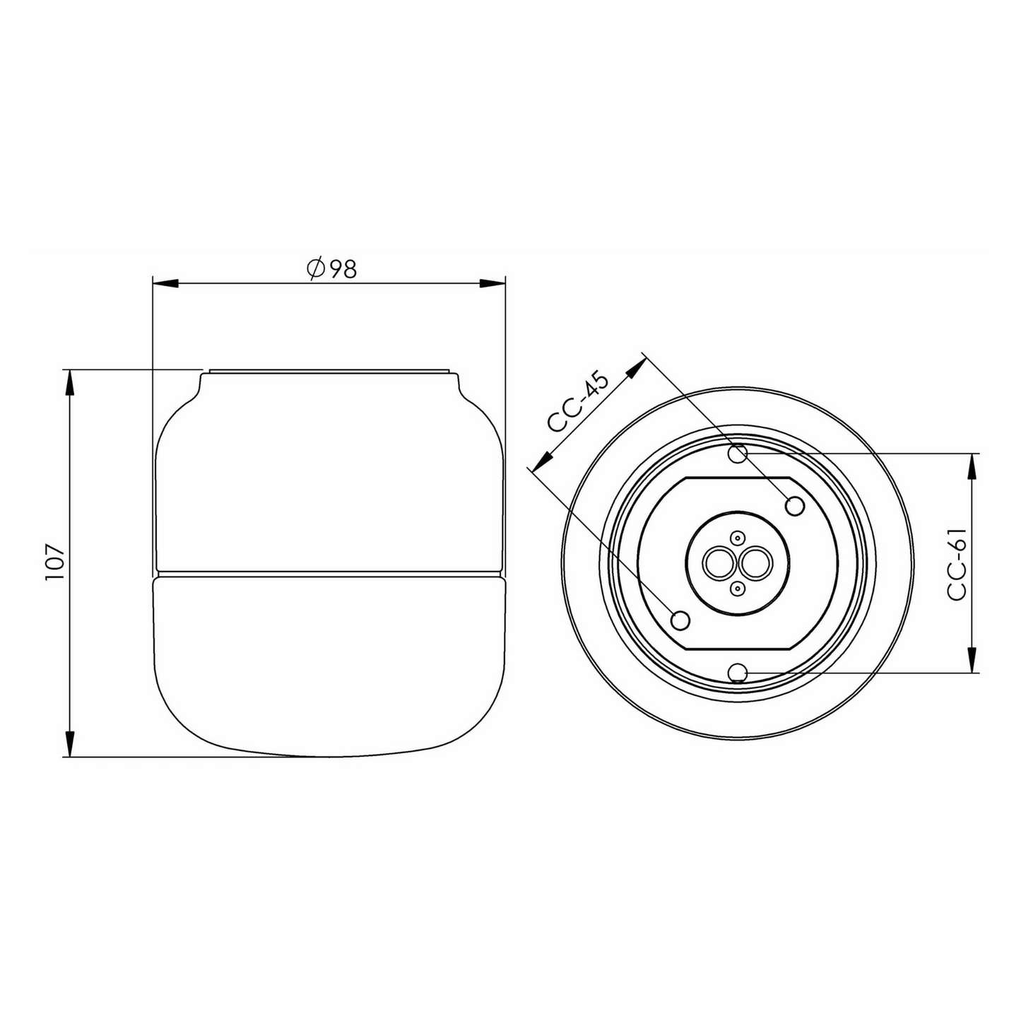 Porzelanleuchte Ohm 100/110 Ifö Electric - Anbauleuchte