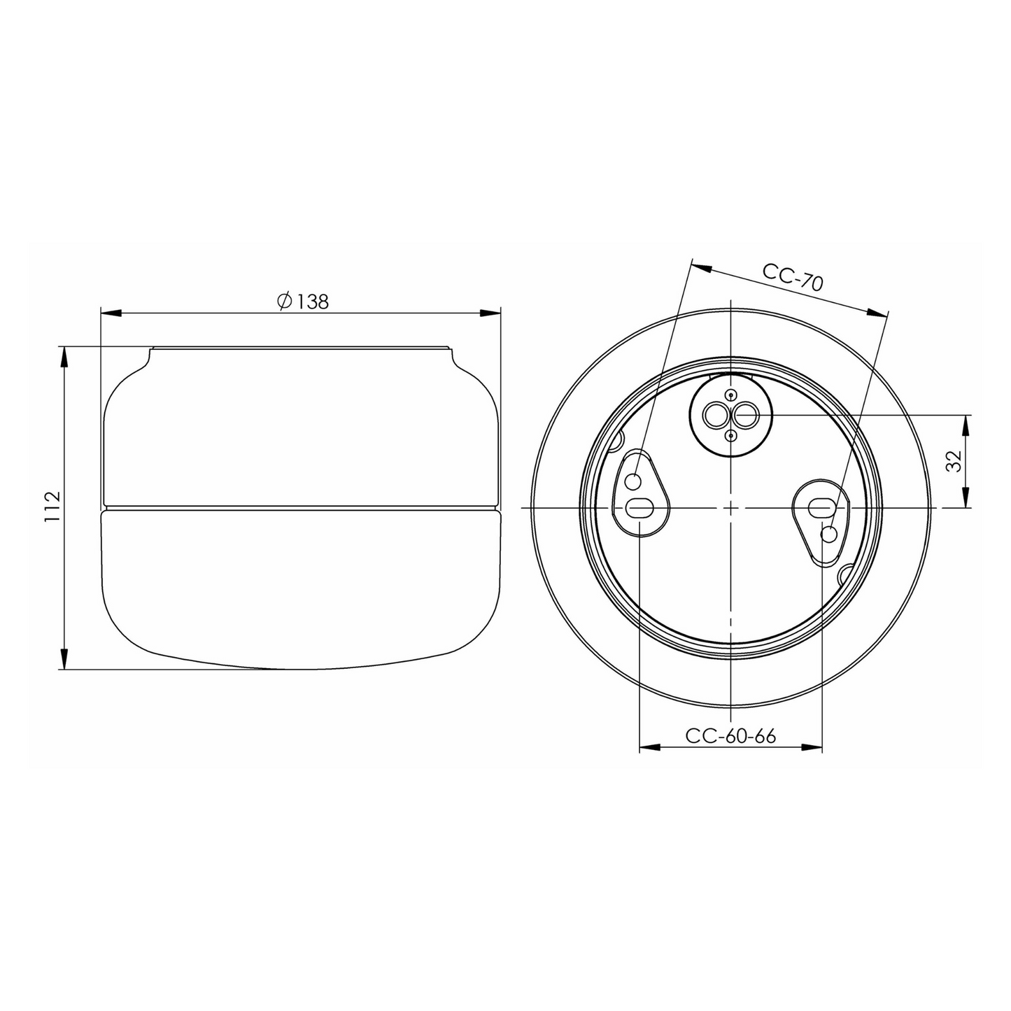 Porzelanleuchte Ohm 140/115 Ifö Electric - Anbauleuchte