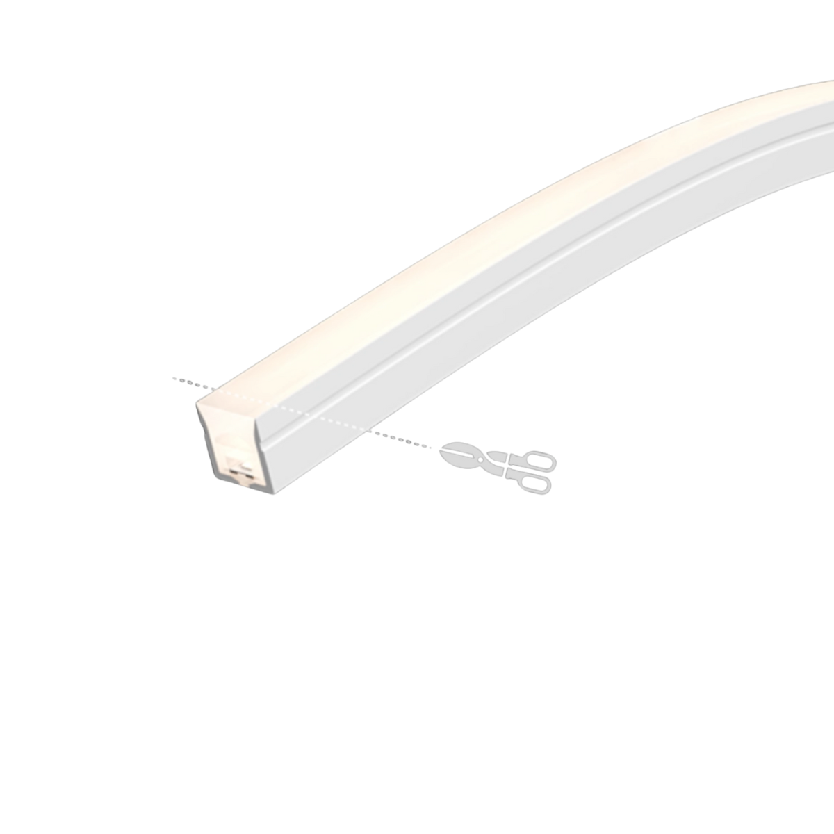 Neon Flex warmweiss mit Schneidelinie