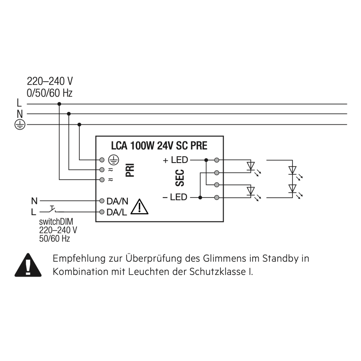 LCA 100W 24V DALI / SwitchDim - LED-Treiber