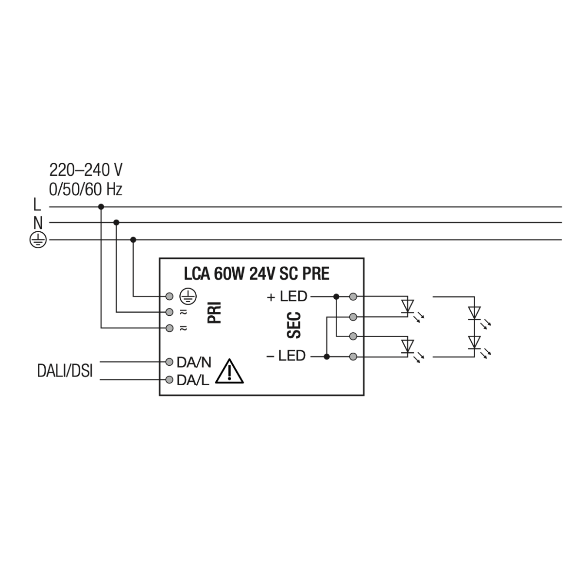 LCA 60W 24V DALI / SwitchDim - LED-Treiber