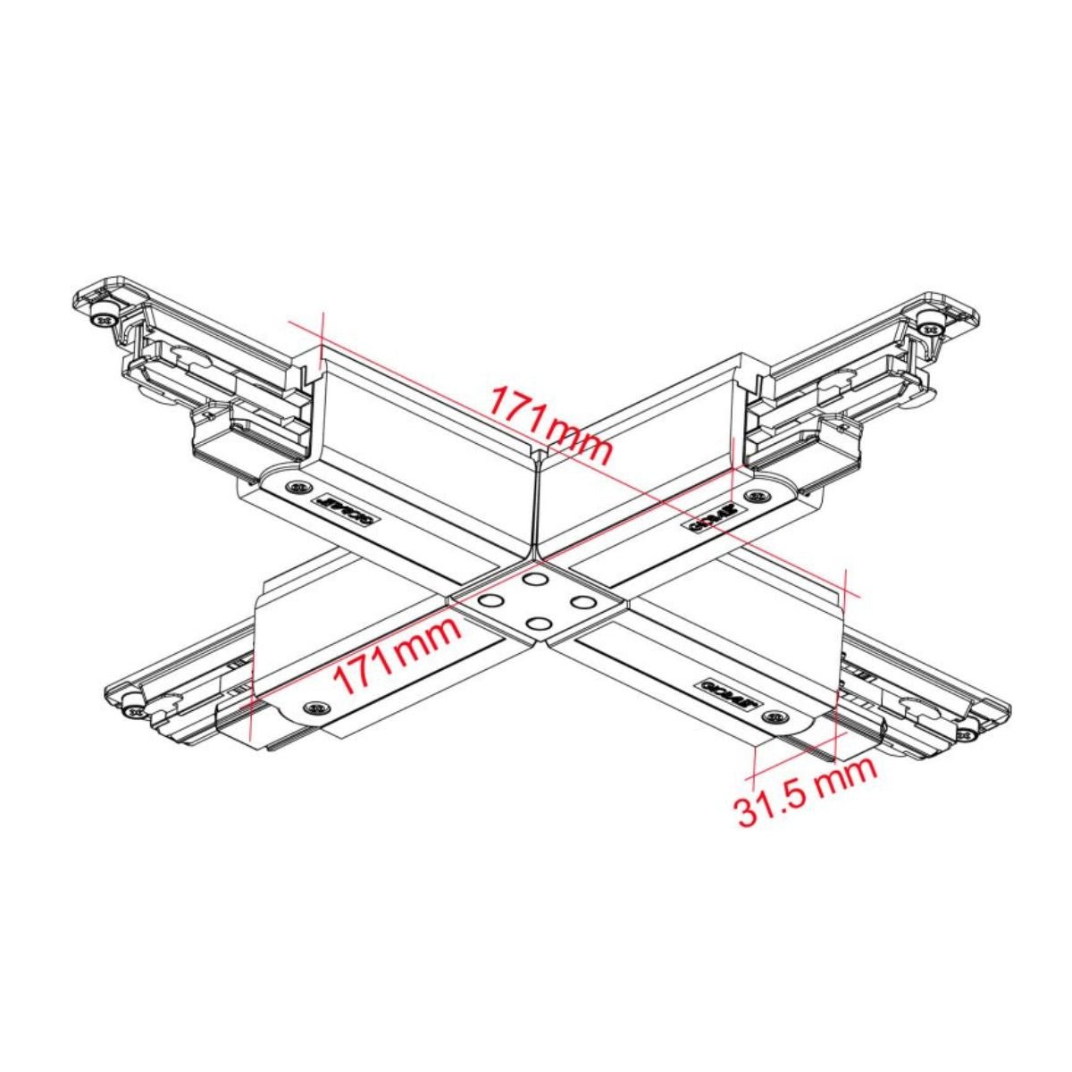 XTSC 638 Kreuz-Verbinder - Stromschiene