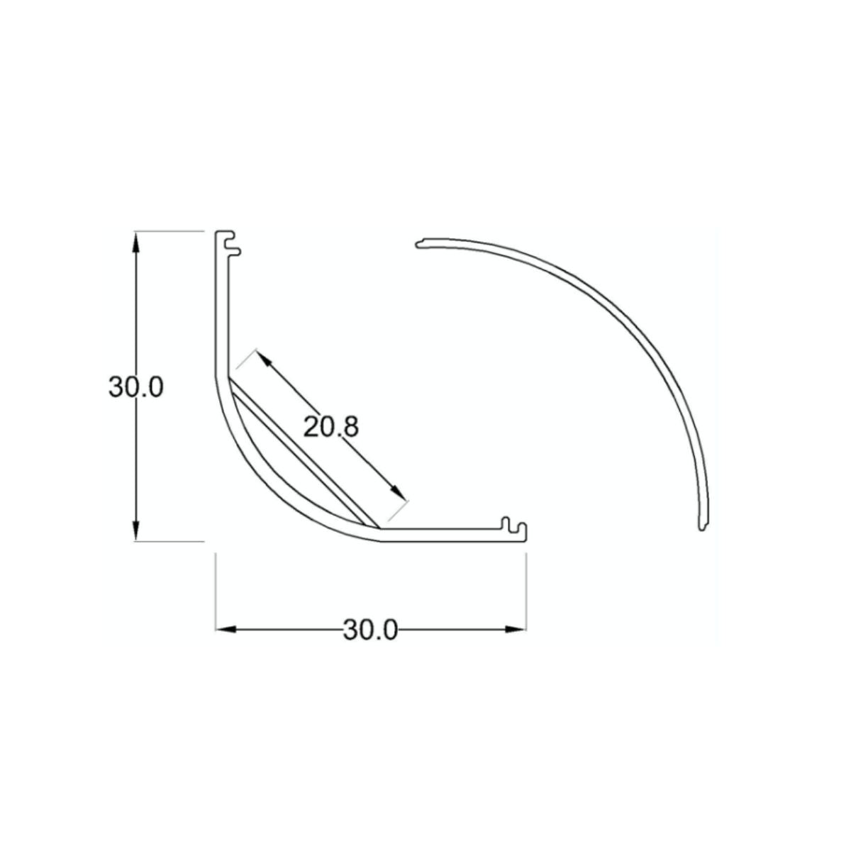 Eck 30x30mm - LED-Profil