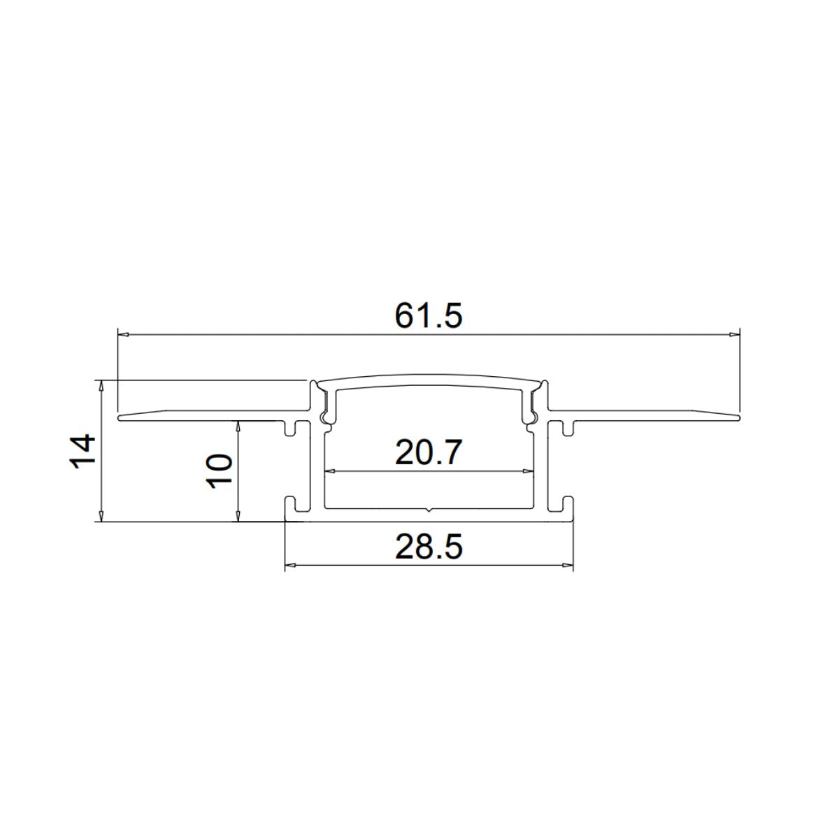 UP-Einbauprofil 28.5x14mm - LED-Profil