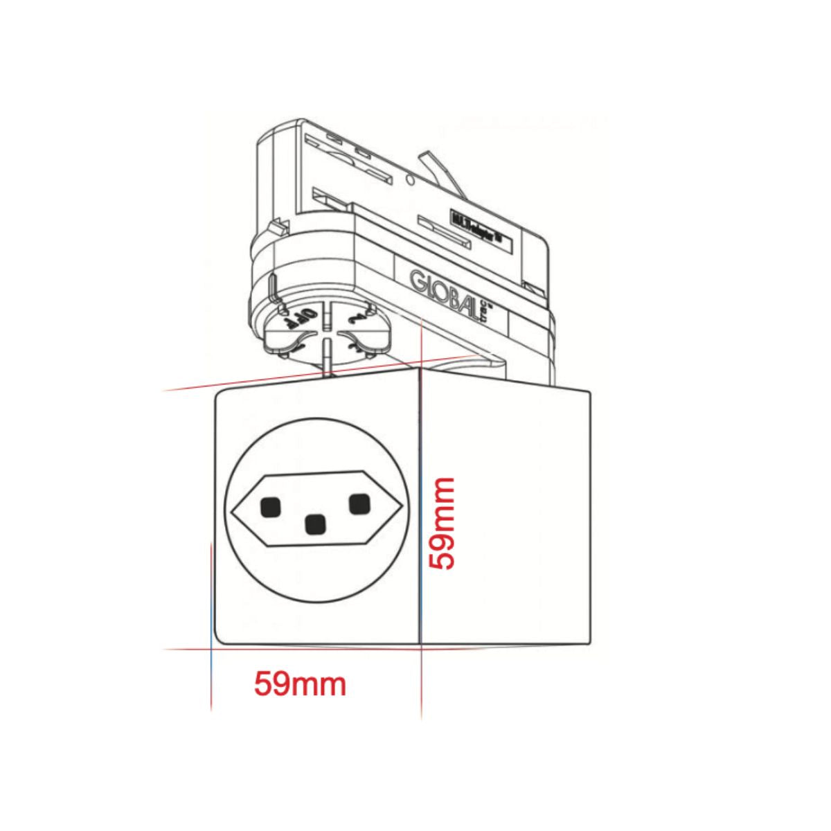 XTSA 68/SD/T23 Steckdosen Adapter - Stromschiene