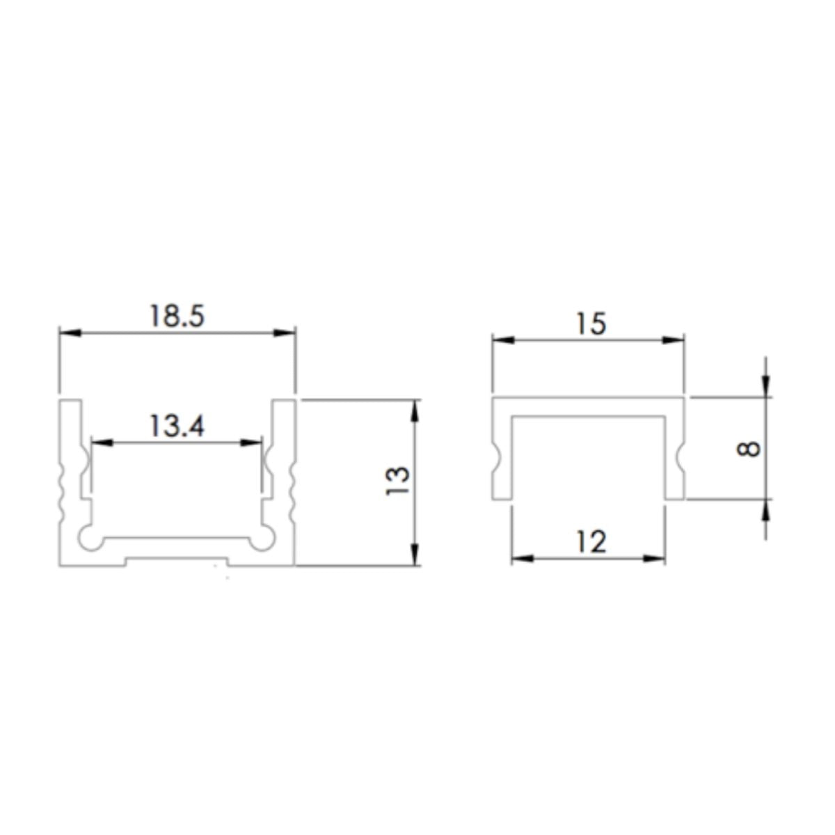 18.5x13mm - LED-Profil