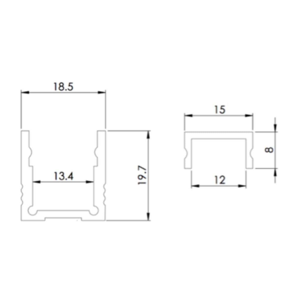 18.5x19.7mm - LED-Profil