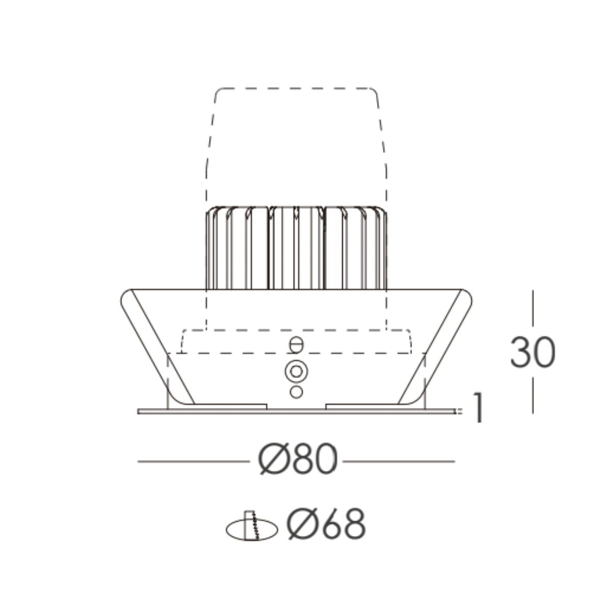 Einbauring LEDspot MR16 68/80mm