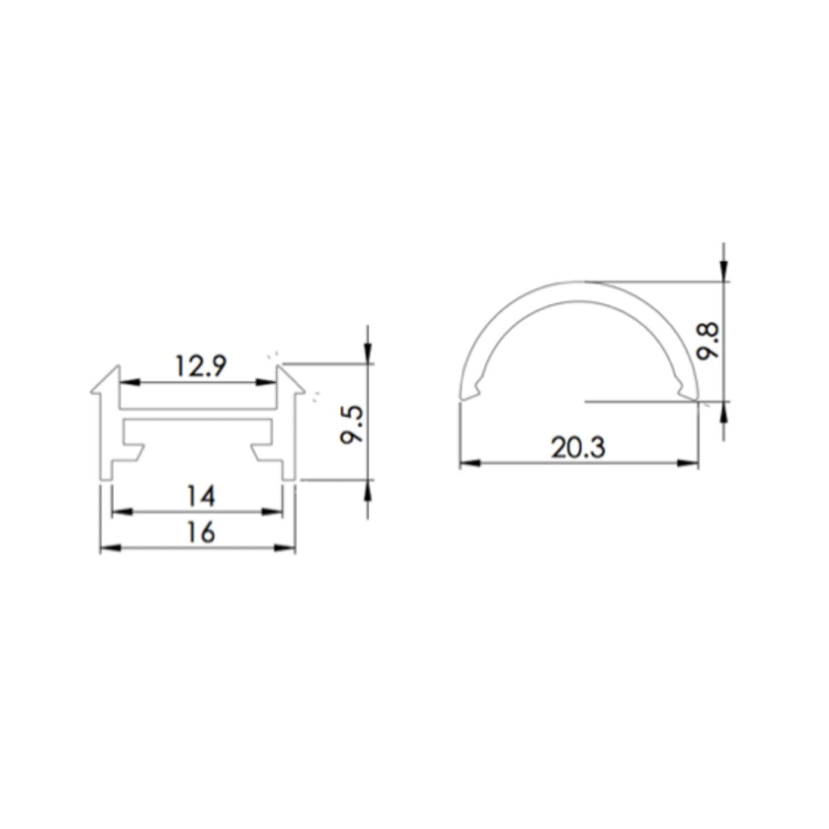 Halbrund - LED-Profil