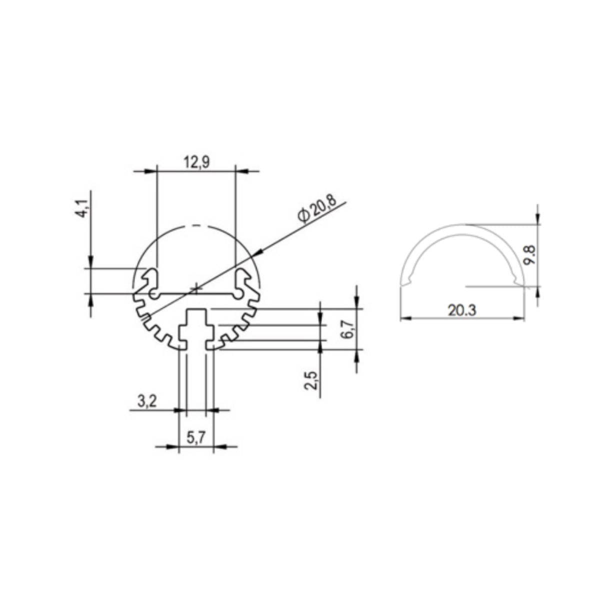 Rund - LED-Profil
