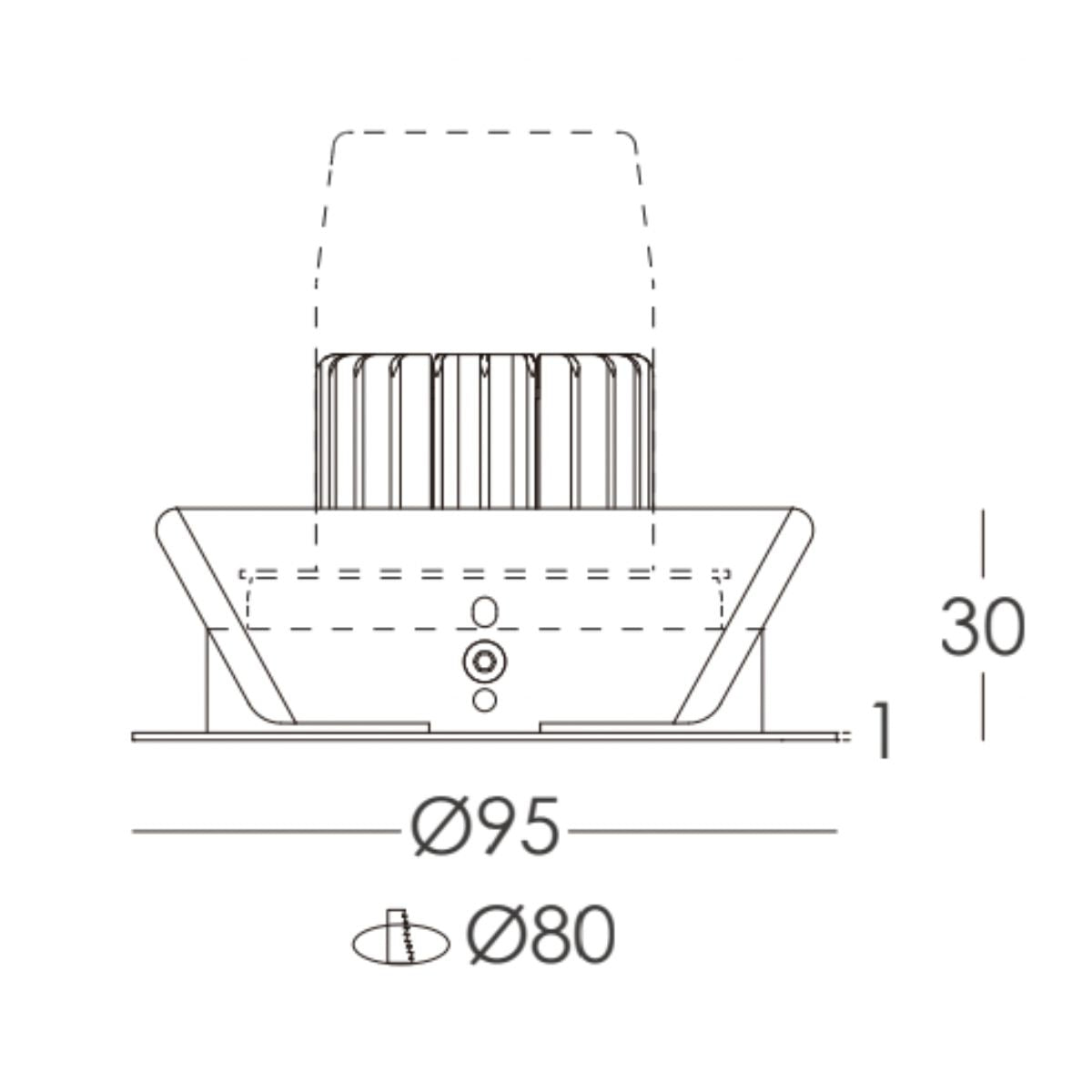 Einbauring LEDspot MR16 80/95mm