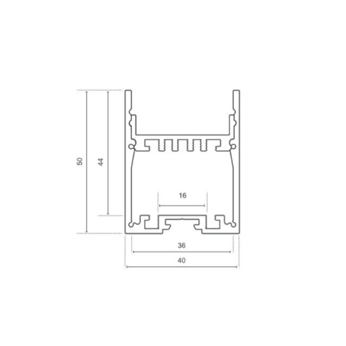 Leuchtenprofil 40x50mm - LED-Profil