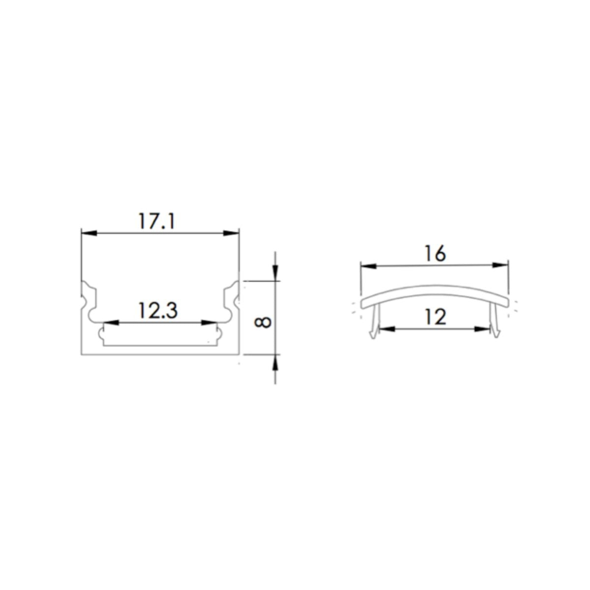 17.1x8mm - LED-Profil