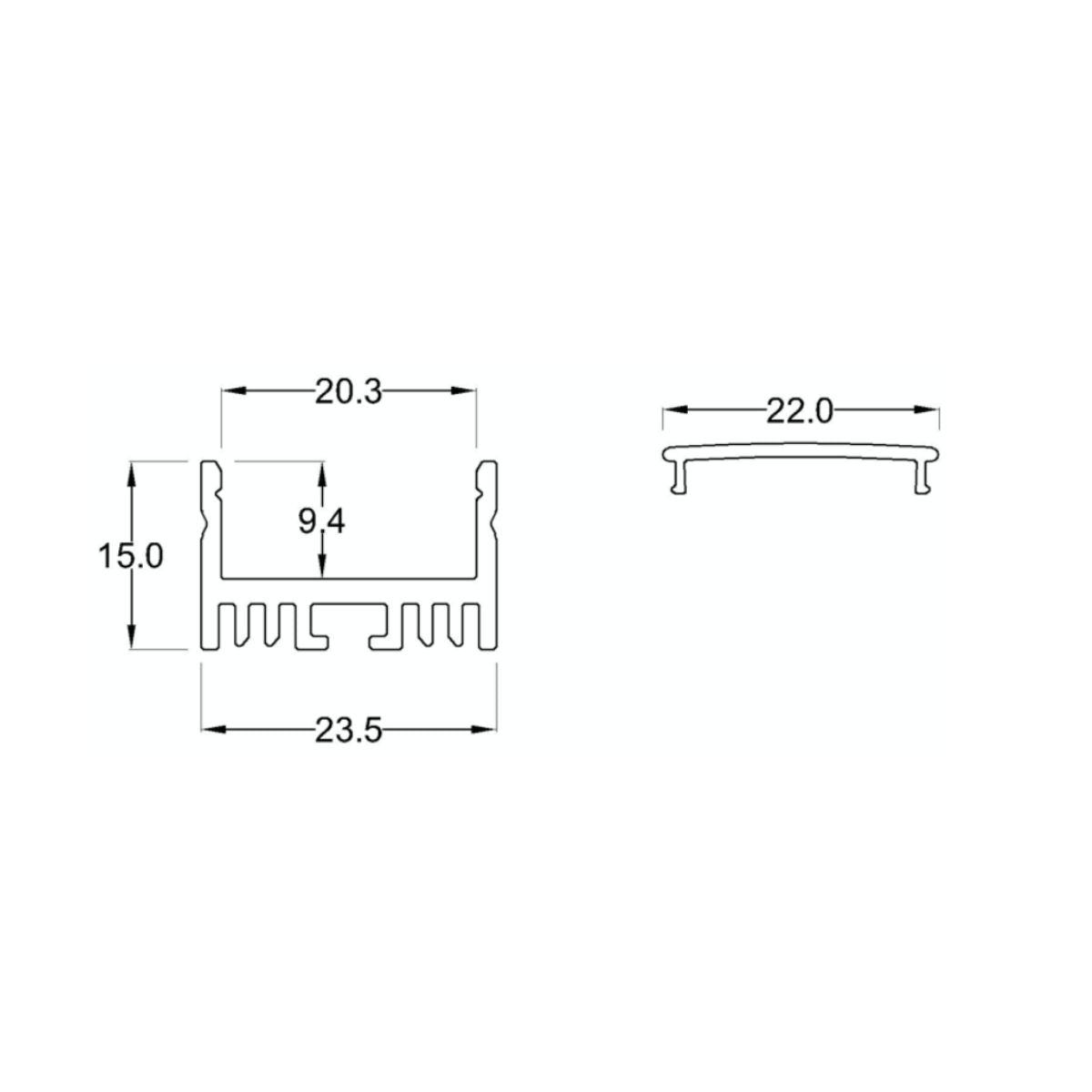 23.5x15mm - LED-Profil