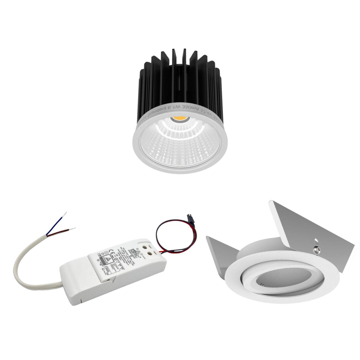 Einbauspot 6W im Set mit Netzteil und Einbauring