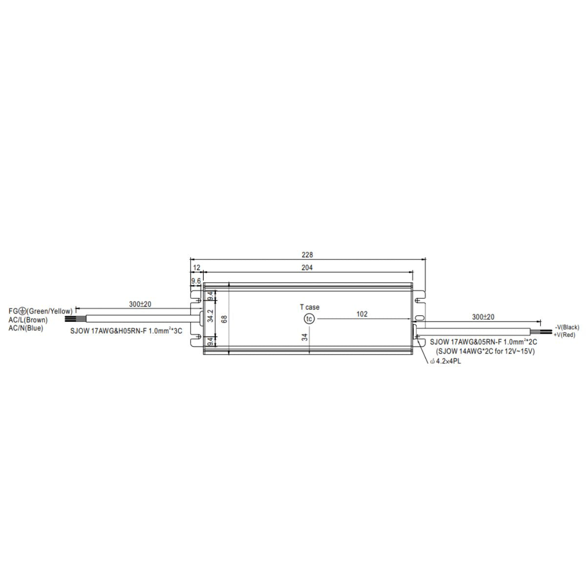 Mean Well 24V HLG-185H-24B 1-10V / Potentiometer - LED-Treiber