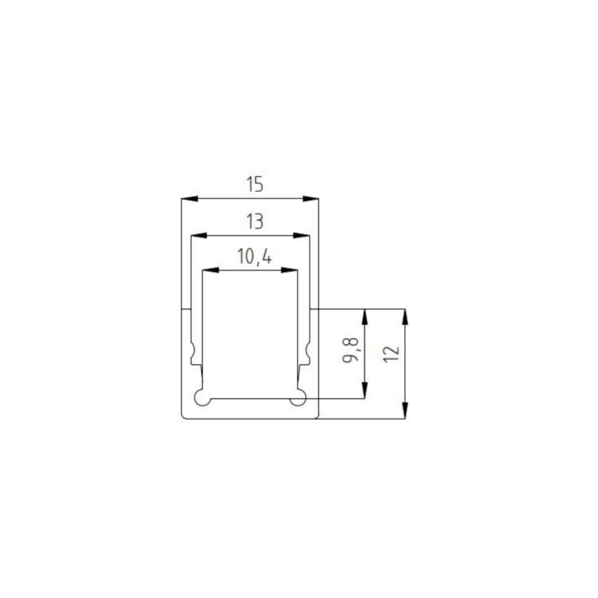 15x12mm - LED-Profil