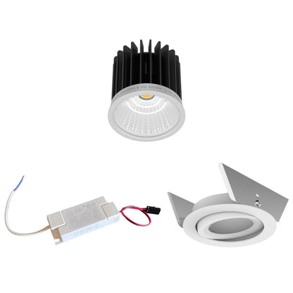 Lichterloh Basic Spot-Set 6W, weiss, LED 2700K, Einbauring 80 mm, energieeffizient, ideal für Akzentbeleuchtung im Innenbereich