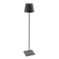 Zafferano Poldina Pro XXL Akku-Stehleuchte in dunkelgrauer Ausführung, kabellose LED-Lampe aus Aluminium mit variabler Höhe (69,5–150 cm), dimmbar per Touch, Lichtfarbe einstellbar (2700/3000K), IP54-Schutz für Innen- und Aussenbereich, bis zu 15 Stunden Leuchtdauer