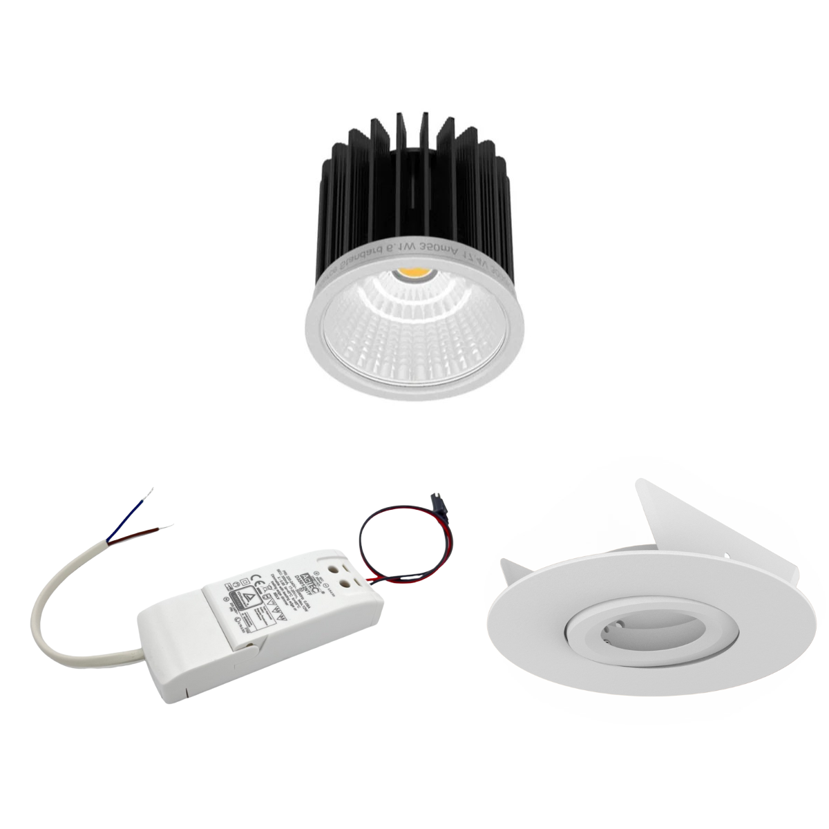 6W LED Spot-Set mit Phasenschnitt-Dimmung, 120mm Einbauring mit Blattfedern für Deckenmontage