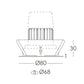 Einbauring LEDspot MR16 68mm
