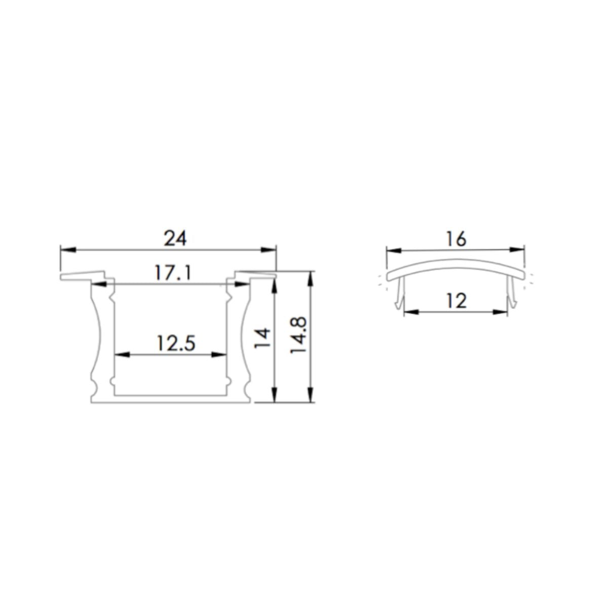 17.1x14.5mm mit Kragen - LED-Profil