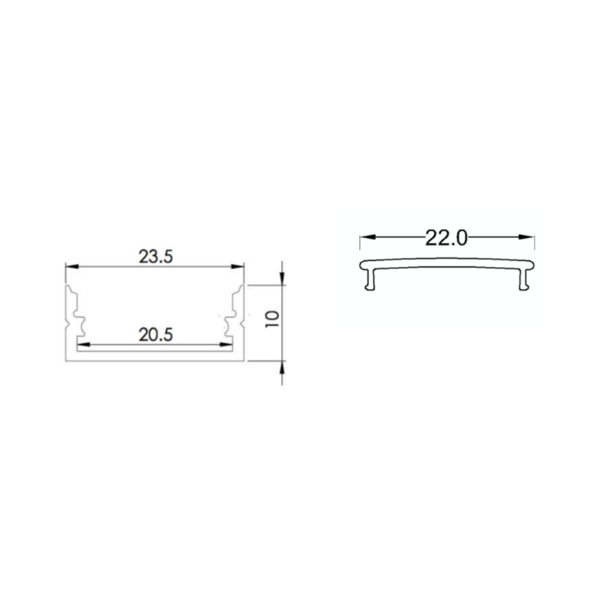 23.5x10mm - LED-Profil